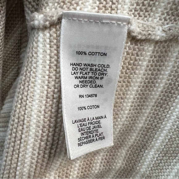 Vineyard Vines Oatmeal/Heather Striped Boatneck Sweater SZ MED - Picture 3 of 3